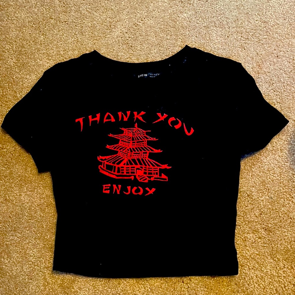 A crop top shirt from shein